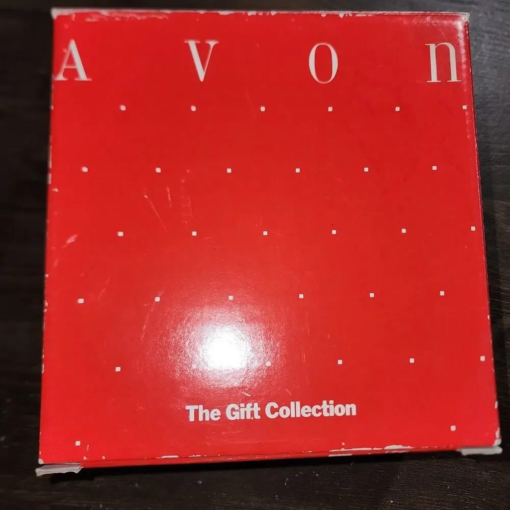 Avon Christmas Santa with Presents Textured Glass Tealight Candle Holder
